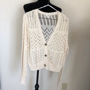 a.n.a Cream Knit Cardigan Sweater
